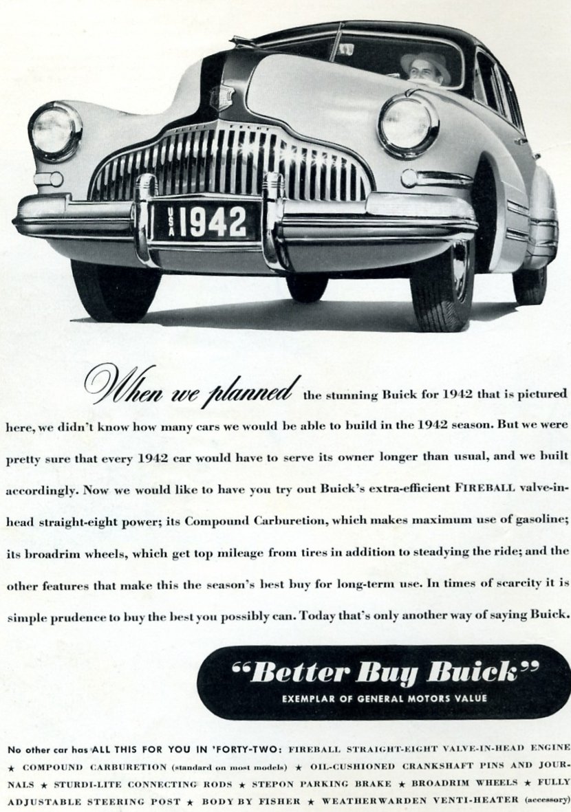 1942 Buick Auto Advertising